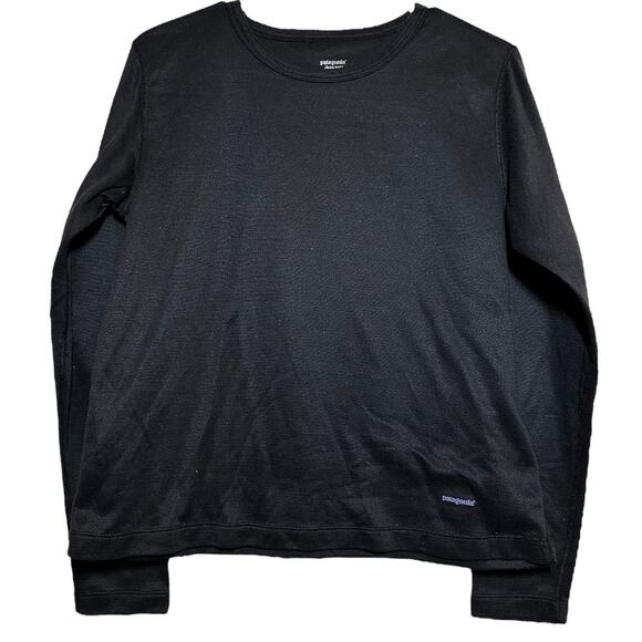 Patagonia Capilene Base Layer Shirt Long Sleeve Crew Neck Black Large - Picture 1 of 7